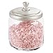 Produktbild mDesign Glas-Badezimmer-Aufbewahrungsbehälter, Aufbewahrungsbehälter, Wattebällchen, Tupfer, Beauty-Mischer, Make-up-Schwämme, Badesalz, Haarbinder, Schmuck  Klares Glas/mattem Satindeckel