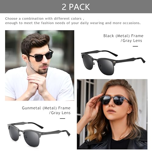 Image of SUNGAIT Polarized Sunglasses for Men and Women, Classic Half-Frame Retro Shades for Driving, Travel, and Outdoor Activities