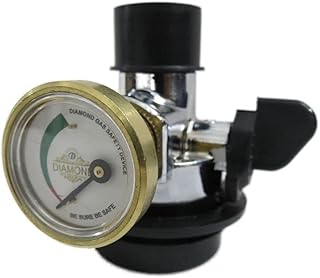 VB Diamond Gas Safety Device Original Stainless Steel and Leakage Auto Cut Off with Sensor Detector 10 to 15% Flame Protection of Silver Colour with Level Indicator Meter for Home Size 14-13-14 cm