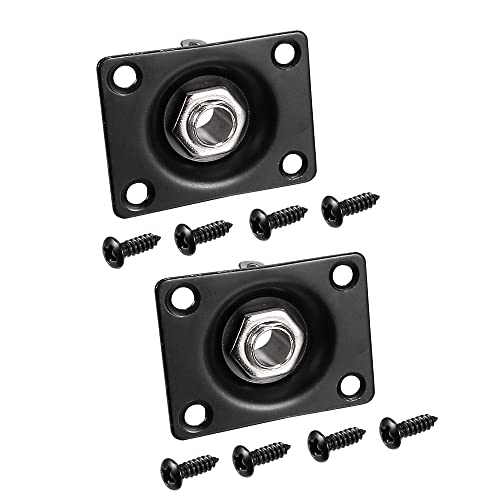 sourcing map 1/4 Inch 6.35mm Guitar Mono Output Jack Plate Input Socket for Electric Guitar, Black 2pcs