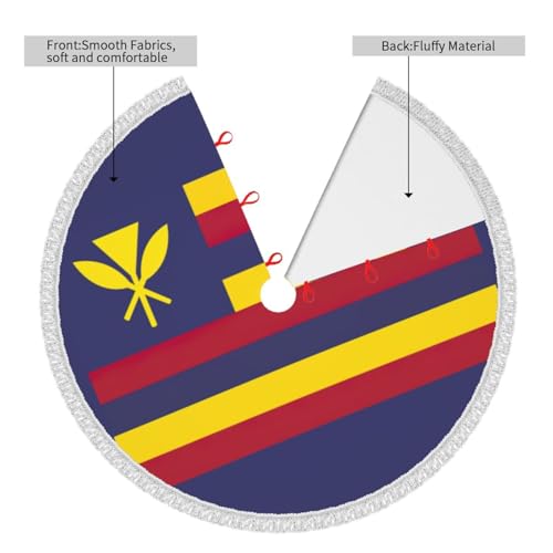 Jupe de sapin drapeau Hawaï avec pompon pour déco de Noël