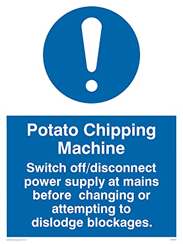 Confezione Da 5 – Patate Chipping Machine Rules Sign – 150 X 200 Mm – A5P