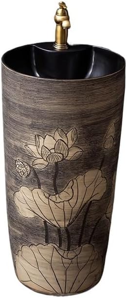 Pedestal Sinks Home Bathroom Sink Wash Basin Ceramic Hotel Garden (A)