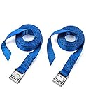 Two Pack of Premium Lashing Straps by Vault - 8 Ft Long - Rated 250 Lbs - Tie Down Strap for Kayaks Carriers, Moving Canoes, Roof Racks - Great Accessory to Ratchet Tie-Downs Battery Strap Marine