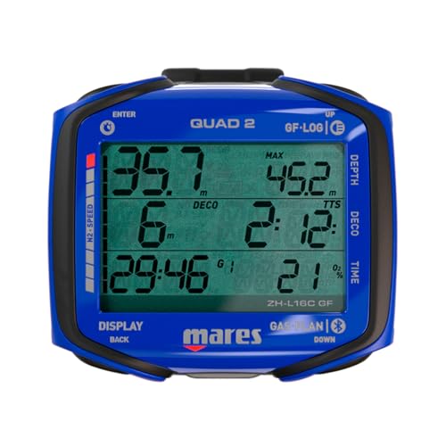Mares Dive Computer Quad 2 Bleu : ordinateur de plongée sous-marine lisible - 2