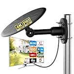 2026 RV Outdoor TV Antenna Canada – Outdoor 720° Long Range Omnidirectional HD Antenna, Easy Setup, 32.8ft Coax Cable, Compatible with RVs, Campers, Trailers & Trucks (Black)
