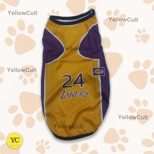 Image of Yellowcult Cute Dog T-Shirt Clothes, Summer Sweetshirts Sporty Pet Outfit for Small Dog, cat, Puppy, Kitten for Bithday Party, Travel, Outing, Photos(XS- Purple)
