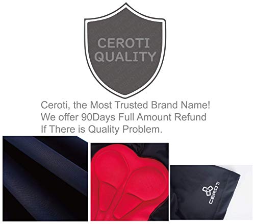 CEROTIPOLAR Men LongInseam Cycling Bibs Padded, Bike Bibs Shorts with Side Pockets UPF50+,Team Custom Available