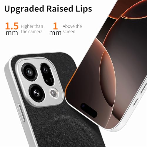 Image of for Oppo Find X9 5G Magnetic Case Butterfly Bow Pattern PU Leather + TPU + PC Shockproof Phone Cover - Black