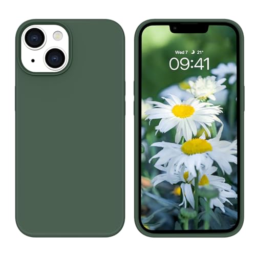 Coque iPhone 14 silicone vert armée de protection avec doublure microfibre antichoc BENTOBEN