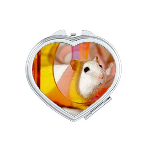 White Rat Animal Pet Game Toys Mirror Travel Magnification Portable Handheld Pocket Makeup image 2