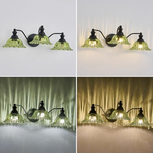 Image of XIEDUN Green 3 Light Vanity Light Bathroom Light Modern Bathroom Light Fixtures