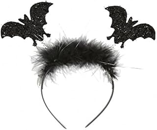 Black Glitter Bat Headband Deeley Boppers Fancy Dress Halloween Hair Accessories
