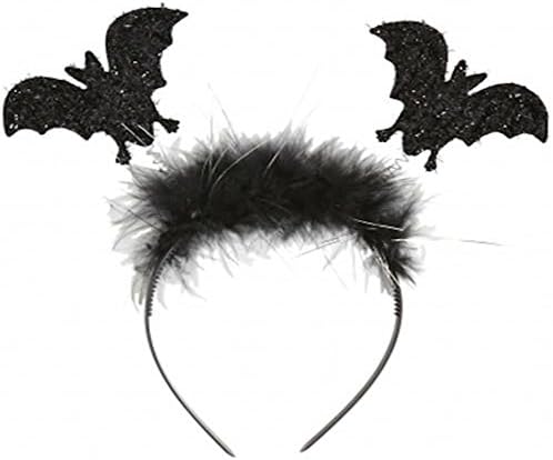 Black Glitter Bat Headband Deeley Boppers Fancy Dress Halloween Hair Accessories