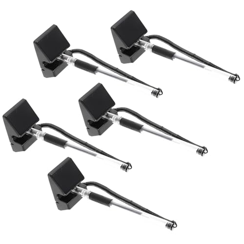 HOLIDYOYO 5個 デスクトップカウンターペン 黒色ジェルボールペン 滑らかな書き心地 受付 オフィス向け実用ペン 細字