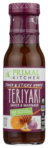 Primal Kitchen Thick & Sticky Honey Teriyaki Sauce & Marinade, No Artificial Sweeteners, Paleo Friendly, USDA Certified Organic, Gluten Free & Non-GMO, 8.5 Ounce (Pack of 6)