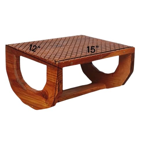 Foot Stool Under Desk Wood Larger Size Office Desk Footrest Rocking Foot Nursing Stool Rocker Balance Board for Supporting Relieving Leg Pressure, Home and Office Use, 15 x 12 x 8 Inches