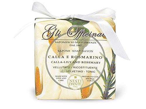Saponeria Nesti Firenze"Calla e Rosmarino" Velveting and Tonic Soap,"Gli Officinali" Line 7 Ounces (200g) Packages (Pack of 6)  Italian Import