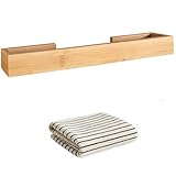 danhol® Toallero Adhesivo Baño | Set de Toallero Bambu + Toalla Algodón |...