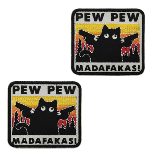 PEW PEW MADAFAKAS, toppe divertenti per gatti, ricami tattici, per vestiti, zaino, giacche, uniformi, camicie, cappelli, borse, pantaloni