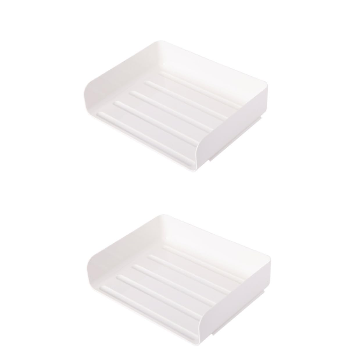 NUOBESTY 2 Pezzi Organizer Scrivania Impilabile Plastica Vassoio Documenti e Multi Scomparti per Ufficio e Casa Resistente e Facile Usare