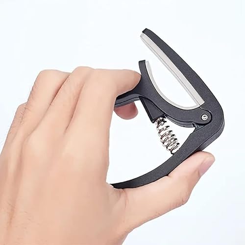 Black Abs Plastic Guitar Capo With String Winder And Pin Puller, Easy-Clamp Design, Metal Spring, Soft Pad Protection, Mini Size #TOP2