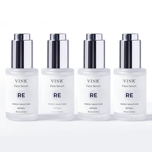 Image of VINR Retinol Night Serum for Face - 1% Retinol | Infused With Vitis Vinifera | Anti-Aging Wrinkle Repair, Brightening, Smooth Skin - Lightweight, Fast Absorbing Formula for Women & Men - 30ml ( Pack of 4)