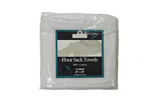 Nouvelle Legende Cotton Flour Sack Commercial Grade Towels, 28 By 29 Inches, White, Pack Of 12 #TOP1
