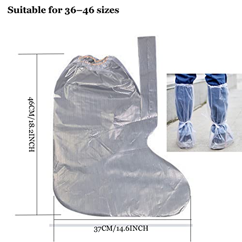 Neoyarde Disposable Boot And Shoe Covers–Durable Non Slip Protection - 18" Tall Foot Protectors - Water/Skid Resistant Overcover Shoes - 5 Pairs Clear #TOP1