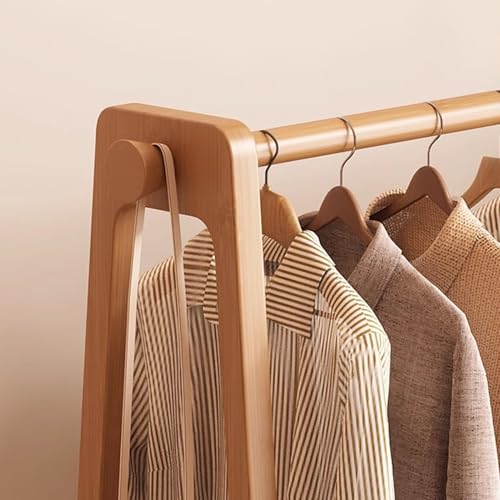 Tringle à vêtements grande capacité en bambou robuste et durable