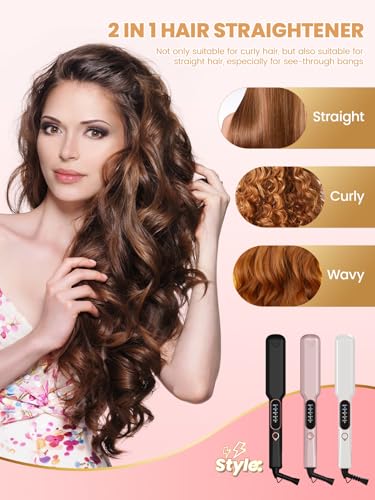 Plancha para cabello 2 en 1 con niveles ajustables de calor miniatura 2