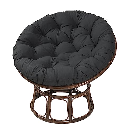 LOVIVER 50x50cm Sitzkissen Kissen, Schaukel-Hängesesselkissen, Eierstuhlkissen, Terrassensitzkissen, Schaukelstuhlpolster für Hängesessel, Rundes Gartenstuhlkissen, Sitzkissen Outdoor/Indoor, Schwarz
