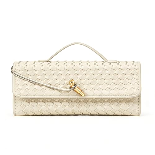 Image of JYG Handbag for Women Beige Evening Shoulder Bag Casual Clutch Purse Crossbody Satchel with Metal Buckle 2025