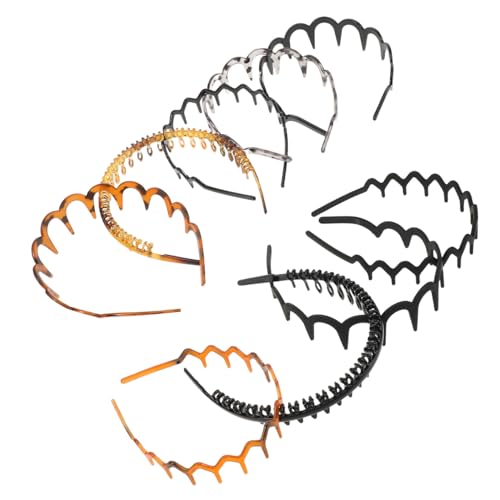 PENIKOKO 9個 滑り止めコーム付きヘアバンド点 軽量波型ヘアフープ スキンケア メイク用男女兼用前髪固定 多展開で快適フィット