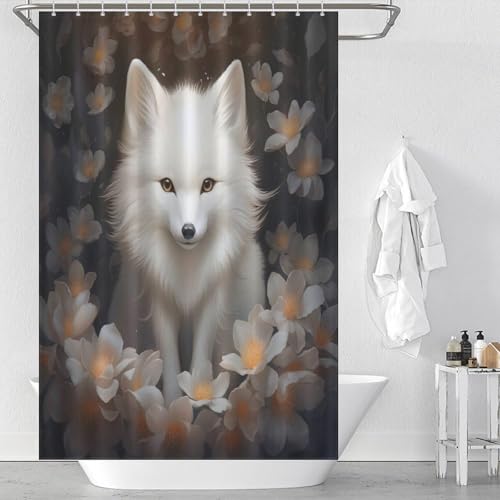 Rideau de douche renard 122x183cm imperméable avec crochets