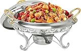 Runde Chafing Dish Speisewärmer Set,Edelstahl Catering Buffet Warmhaltebehälter Mit Ofen Und Deckel,Für Restaurantpartys Hochzeiten Picknicks