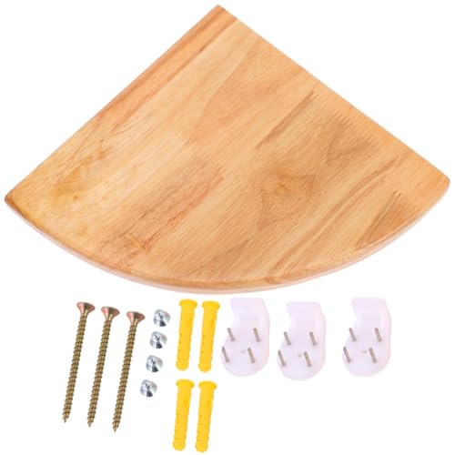 LIFKOME Estantería Esquinera Flotante de Madera Maciza Organizador Multifuncional Adhesivo para Pared Estante de Almacenamiento para Plantas y Utensilios Fácil Instalación Radio