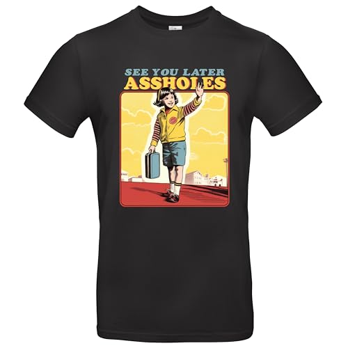 See You Later Assholes Herren T-Shirt Steven Rhodes Shirt Schwarz Größe L