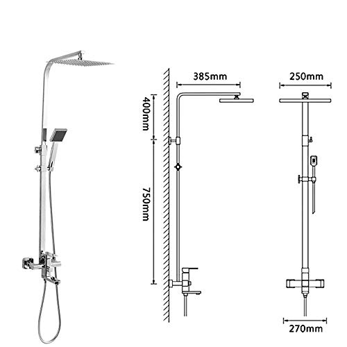 Douchette de massage carrée et tête rotative réglable ultra fine