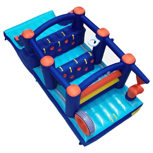 Hapcap Inflatable Obstacle Course Bounce House for Big Kids 8-12, Slide,Climbing Walls,Jumping Area,Simple Boxing Theme for Backyard Party,18‘L x 7.5' W x 6.5'H