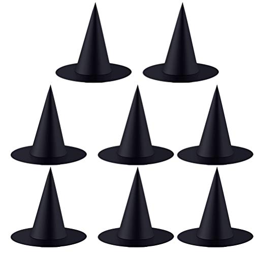 MAITING 8 Pack Witch Hats,Witch Hat,Halloween Black Witch Hat Witch Cap Costume Accessory for Halloween Christmas Party,Witch Hat Magician Witchï¼ˆBlackï¼‰