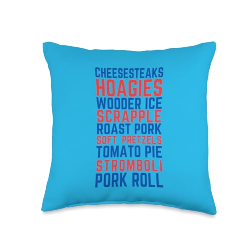 Philadelphia Philly Foods Cheesesteaks Wooder Ice Hoagies Throw Pillow