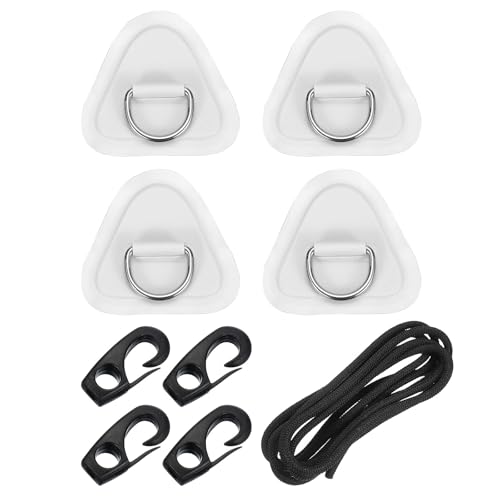 Patch D-Ring PVC blanc avec sandow élastique pour kayak et paddle
