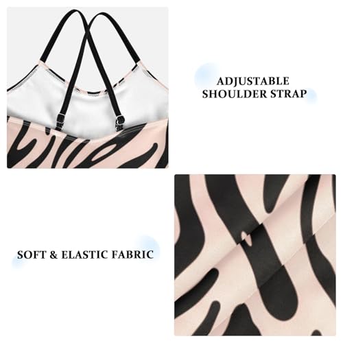 Zebra Stripes Black Pink Girls One Piece Swimsuit Beach Swimwear 208618443