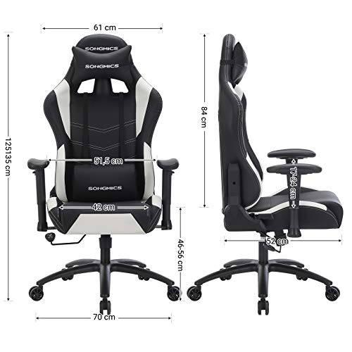 SONGMICS Fauteuil Gamer Ergonomique, Fauteuil de Bureau,...