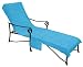 Pool Side 1000-Gram Chaise Cover, Pool lounge Chair Cover, Lawn Chair Cover, Patio Chair Cover with 10-Inch Slip-on Back and Side Pocket Pool Blue