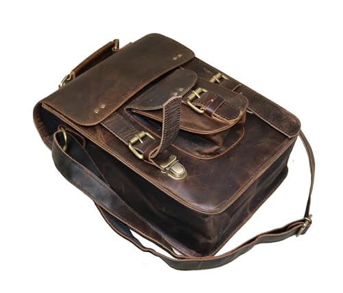 jaald Genuine Leather Messenger Bag Vintage Laptop Crossbody Bag Satchel Man Purse Shoulder Bag for man woman office bag4
