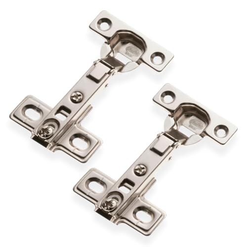 Amig - Bisagra de Cazoleta Recta y Fija - Ø26 mm - Acero Niquelado - Apertura 110° - Instalación Oculta para Puertas de Muebles - Tornillos Regulables