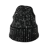 F.C. Fashion Culture Unisex Rhinestone Studded Knit Beanie, Blackout Soft Winter Hat