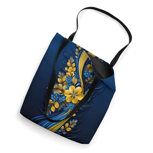 Bolsa Tote con diseño floral y bandera de Ucrania miniatura 2